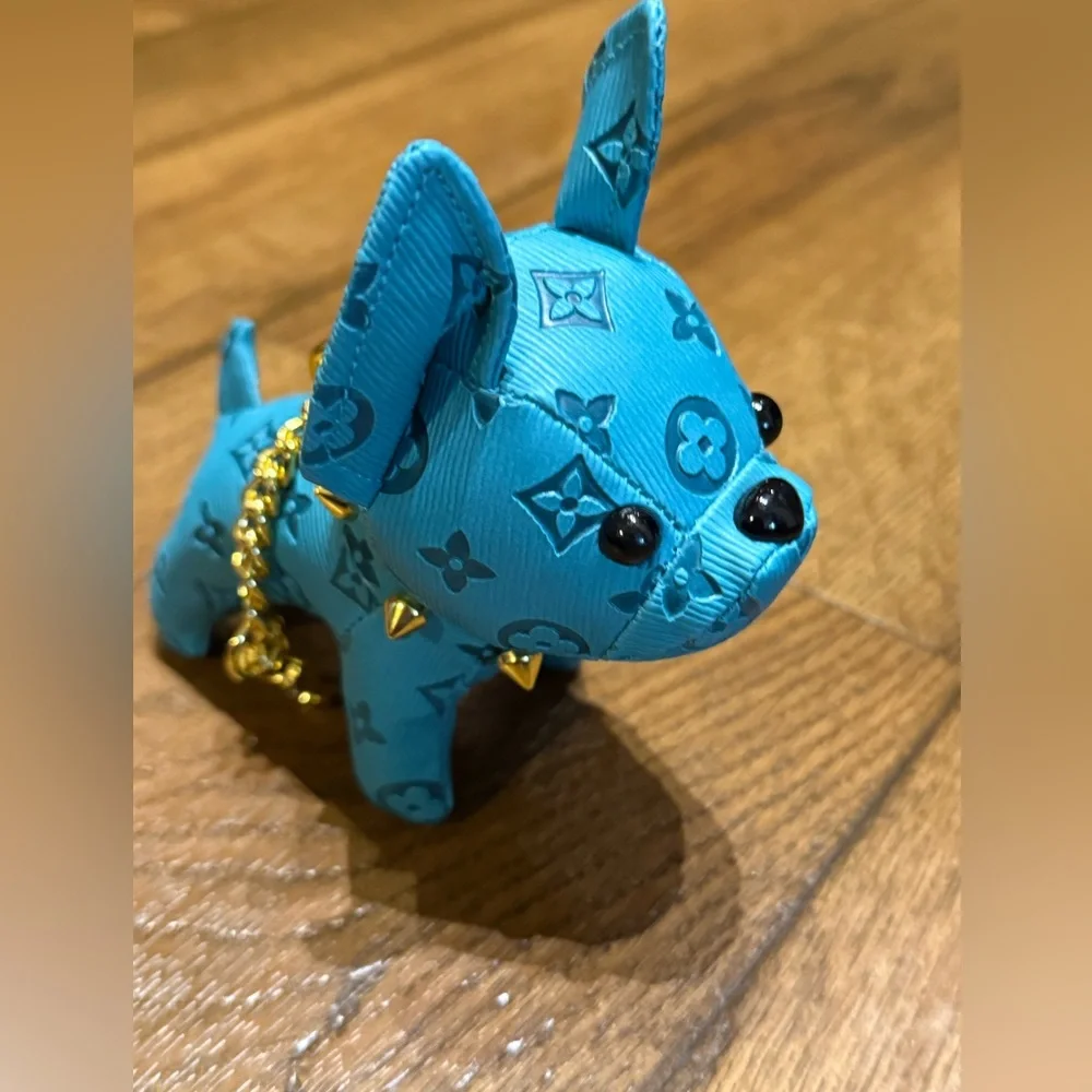 Teal Blue LV style Dog Bag Charm - Picture 3 of 4